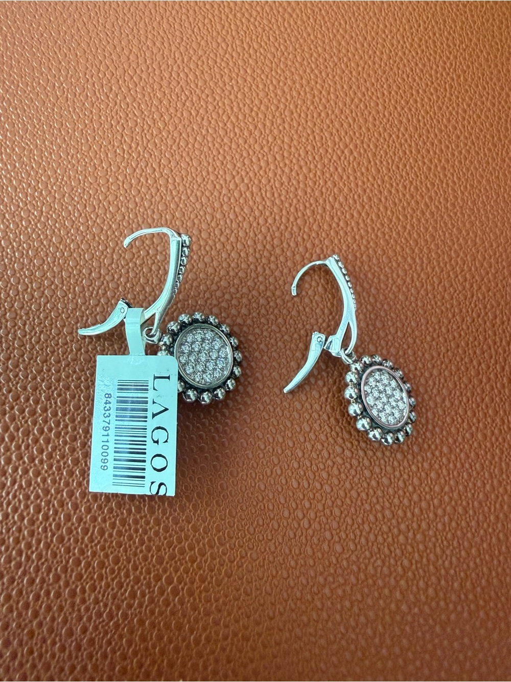 New! LAGOS Caviar Spark Silver Pavé Drop Earrings, MSRP 2850$ - Picture 8 of 8